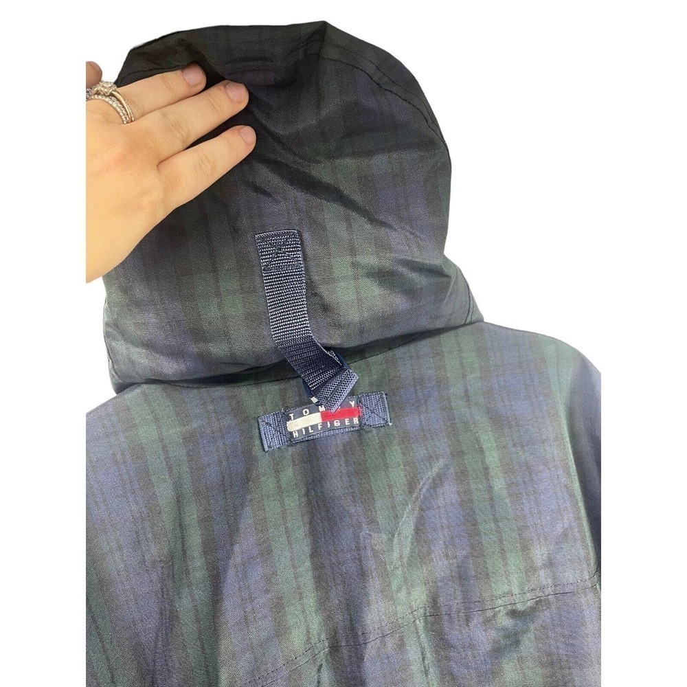 Tommy Hilfiger Jacket Men Large Plaid Fleece Lined Winter Coat Heavy Vintage 90s - Picture 6 of 10